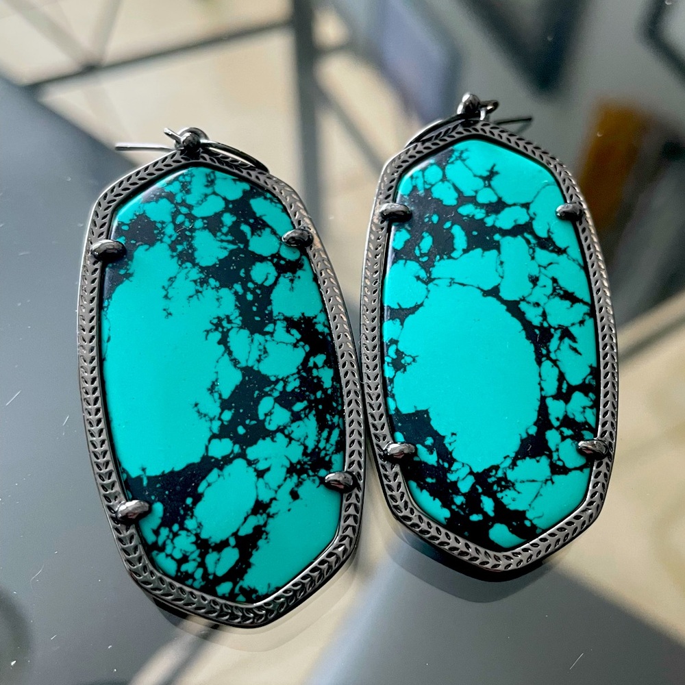 Kendra Scott Variegated Teal Danielle Earrings